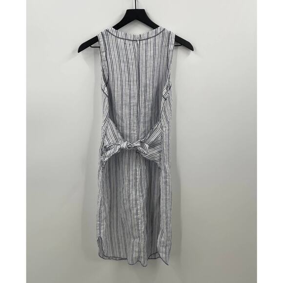 Three Dots Blue and White Striped Linen Dress Size Small - Picture 7 of 7
